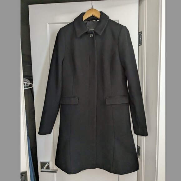 Wool coat, Banana Republic, black, size 10 - Picture 1 of 5